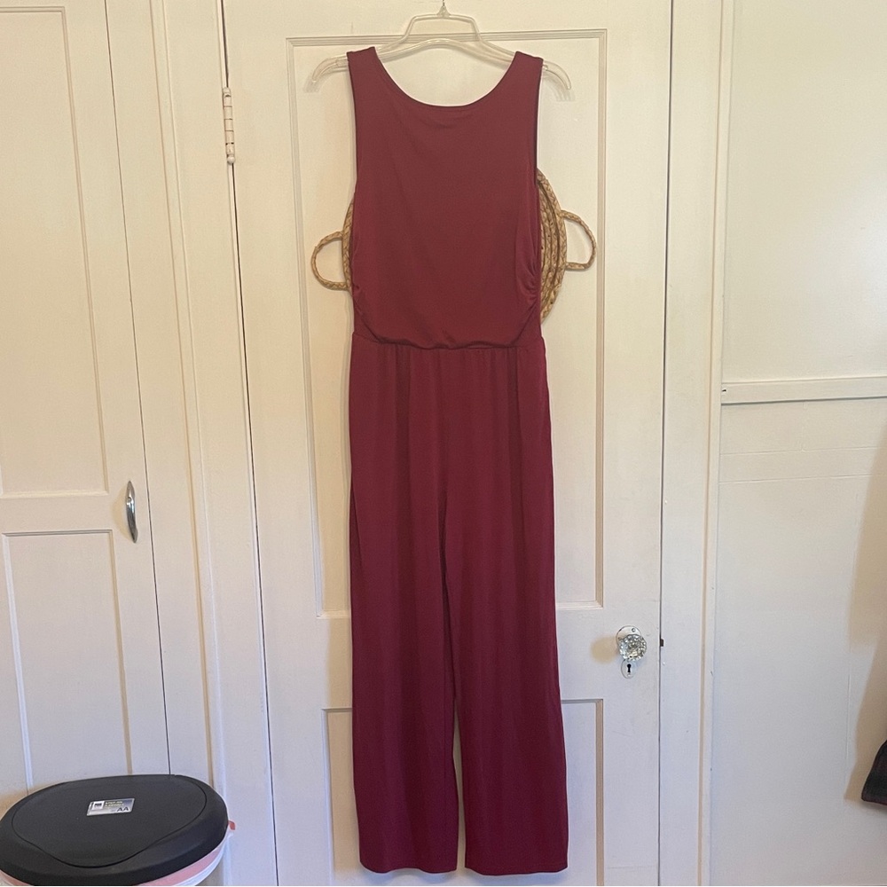 Elegant Burgundy Jumpsuit